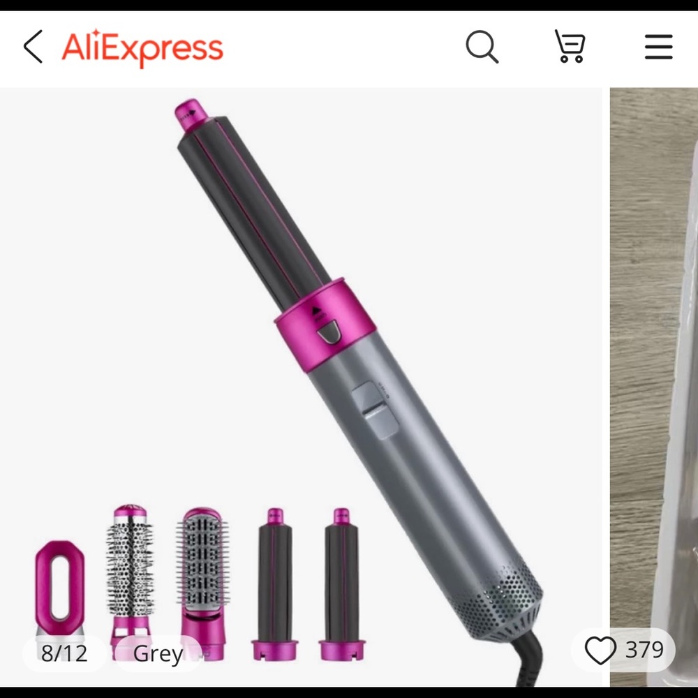 Aliexpress dyson dupe : 5 In 1 Hot Heating Hair Comb Brush